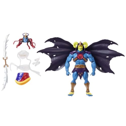 Image of Masters of the Universe Origins X ThunderCats Action Figure Skell-Ra, 1980s Skeletor & Mumm-Ra, 5.5-inch Posable, Sword, Swap Heads & Armor & Cape, JFX01