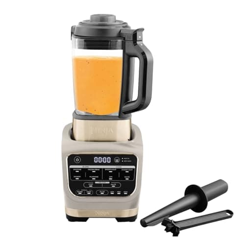 Image of Ninja Foodi Blender & Soup Maker, 10 Auto-iQ Programs, 1.7L Glass Jug, Hot & Cold Blender, Built-In Heating Element, Tamper, Cleaning Program & Brush, 1000W, Stone Gold, HB150UKSTGD