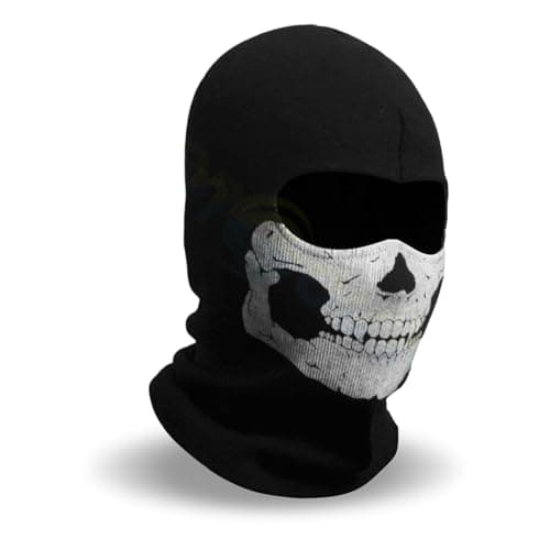 Image of Skull Mask,Full Head Ski Mask,Ghost Face,Motorbike mask Black for Outdoor Sports and Costume Parties,Windproof with Skeleton Design,Suitable for Role-Playing Warmer Give Interesting Gifts Warmer