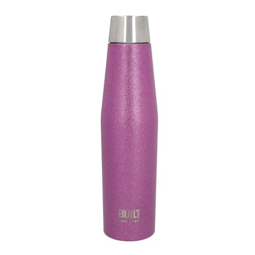 Image of Built Apex Insulated Water Bottle with Leakproof Perfect Seal Lid, Sweatproof 100% Reusable BPA Free 18/8 Stainless Steel Flask, Purple Glitter, 540 ml
