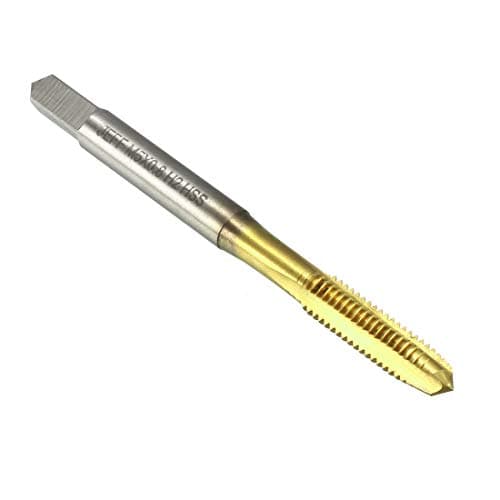 Image of sourcing map Metric Machine Tap M5 x 0.8mm H2 Titanium Coated (Ti-Coated) High Speed Steel 3 Straight Flutes Screw Thread Tapping Threading Machinist Repair DIY Tool