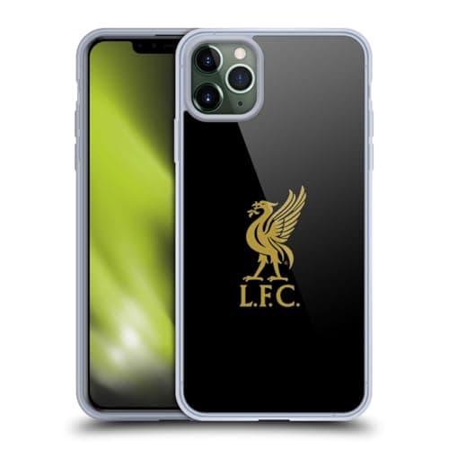 Image of Head Case Designs Officially Licensed Liverpool Football Club Gold Logo On Black Liver Bird Soft Gel Case Compatible With Apple iPhone 11 Pro Max