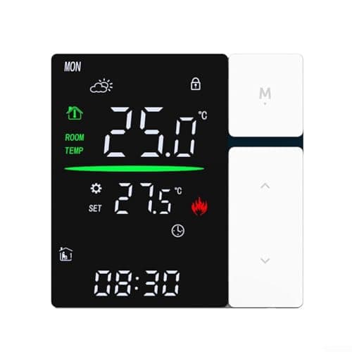 Image of Entgoinggo Smart Thermostat For Water And Electric Heating Systems LED Wall-Mounted Controller With Energy-Saving Constant Temperature Compatible With For Nest And Hive(White 3A)