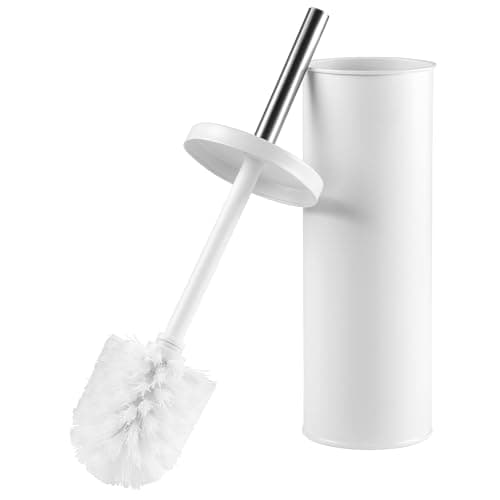 Image of Beldray Toilet Brush and Holder Set – Bathroom Toilet Bowl Cleaning Brush, Stiff Bristles, Lid for Hygienic Storage, Deep Clean, Slim Design, Easy Storage, Easy-Clean, White