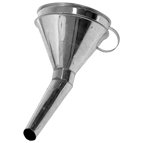 Image of Fuel Funnel Angled with Fine Mesh Filter Strainer for Easy Refilling, Lightweight Metal Funnel, Practical, Versatile