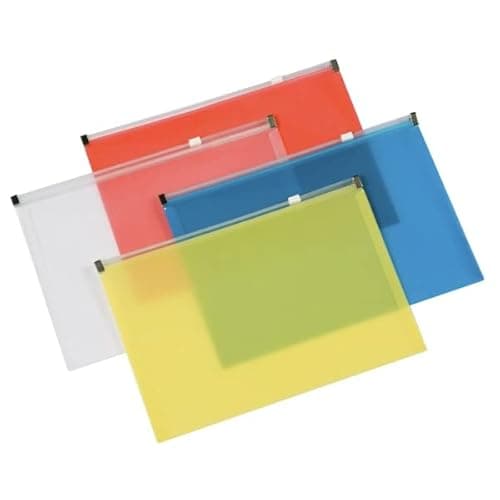 Image of Q-Connect Document Zip Wallet A4 Assorted (Pack of 20) KF16552+ Free finchley Refill Pen