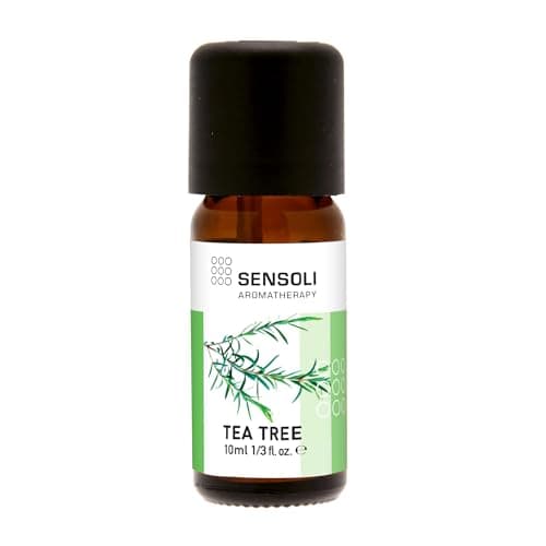Image of SENSOLI Tea Tree Essential Oil 10ml – 100% Pure Melaleuca Alternifolia, Amber Glass Dropper Bottle – Aromatherapy Essential Oil for Diffusers, Massage & DIY Blends