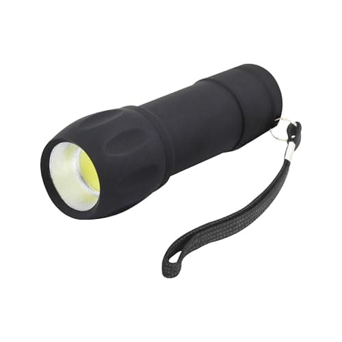 Image of Uni-Com Pocket Torch – Compact COB LED Flashlight with Wrist Strap, Soft-Touch Body, Durable Design, Batteries Included for Every Day, Outdoor & Emergency Use, Black