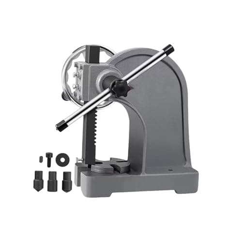 Image of Heavy Duty Manual Arbor Press, 1 Ton with 135mm Max Opening, 120mm Worktable - Ideal for Stamping, Bending, and Easy Use as a Desktop Tool