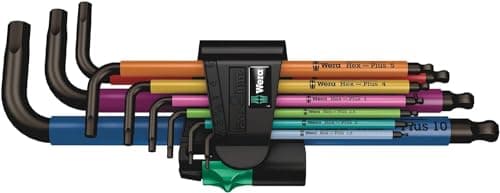 Image of Wera 950 SPKL/9 SM N SB Multicolour BlackLaser L-Key Set, 9pc, Metric, 1.5-10mm, 05073593001, Silver