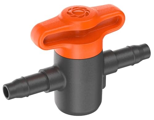 Image of Gardena Micro Drip System Shut-Off Valve, 4.6 mm (3/16 inch): to Regulate or Shut Off Individual Pipelines, infinitely Variable, Contents: 2 Pieces (13217-20)