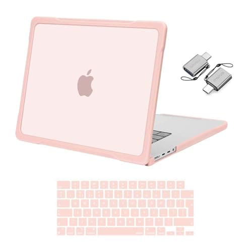 Image of MOSISO Compatible with MacBook Pro 16 inch Case M5 M4 M3 M2 M1 2026-2021 A3429 A3428 A3403 A3186 A2991, 3 in 1 Kit Soft TPU Bumper Anti-Scratch&Fingerprint Protective Hard Shell Cover, Pink