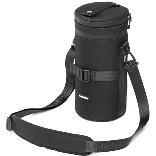 Image of AMBITFUL Thick Camera Lens Pouch Case, Water/Dust/Shock Protection Lens Pouch for DSLR Camera Lens Compatible for Sony, Nikon, Canon,Fujifilm,Tamron Fits Lenses Below 110 × 225 mm (4.33 × 8.86 in)