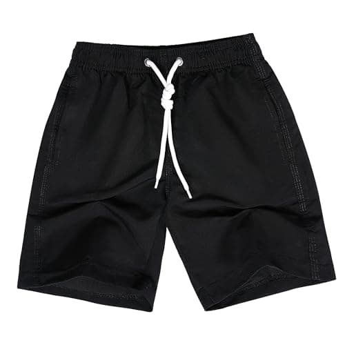 Image of GENTABY Boys Swimming Shorts Toddler Kids Quick Dry Sports Beach Black Shorts with Mesh Lining 13-14 Years