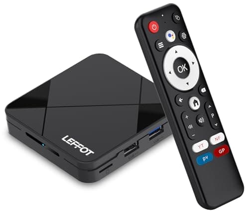 Image of Android 14.0 TV Box 2026, 2GB RAM + 16GB ROM, LEFFOT 4K Ultra HD Smart TV Streaming Box, Support Voice Control, 2.4G/5G WiFi 6, BT 5.4, USB 3.0, 100M Ethernet, HDR10, RK3518 Quad-Core A53