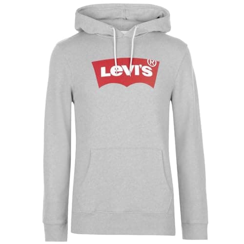 Image of Levi's Men's Standard Graphic Sweatshirt Hoodie, Logo Two Color Heather Gray, XS
