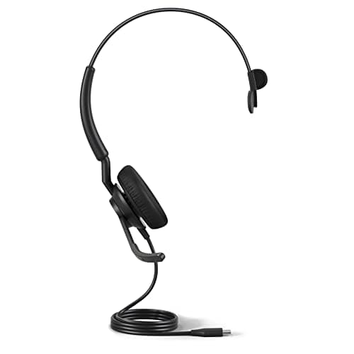 Image of Jabra Engage 50 II Wired Mono Headset - Noise-Cancelling 3-Mic Technology and USB-C Cable, Ultra-Lightweight - Works with All Leading Unified Communications Platforms Such as Zoom & Unify - Black