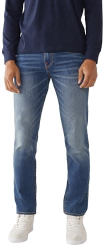 Image of True Religion Men's Geno Slim Fit Straight Leg Jean, Faum Baseline, 42