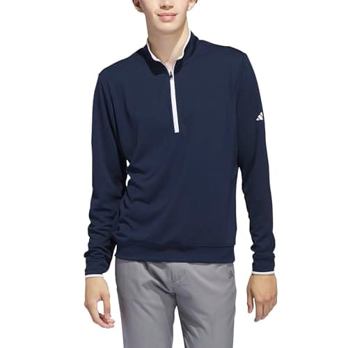 Image of adidas Men's Lightweight Half-Zip Top, collegiate navy, M