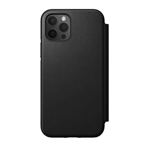 Image of NOMAD Rugged Folio Wallet Phone Case for iPhone 12 Pro - MagSafe Compatible, 10ft. Drop Protection, Horween Leather - Black