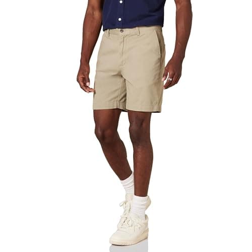 Image of Amazon Essentials Men's Slim-Fit 7" (18cm) Chino Shorts, Khaki, 34W
