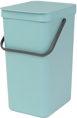 Image of Brabantia 109843 Sort & Go Recycling Bin, Plastic, 16 L - Mint Green