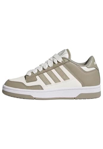 Image of adidas Unisex Kids Rapid Court Low Junior Shoes, Silver Pebble/Cloud White/FTWR White, 3 UK