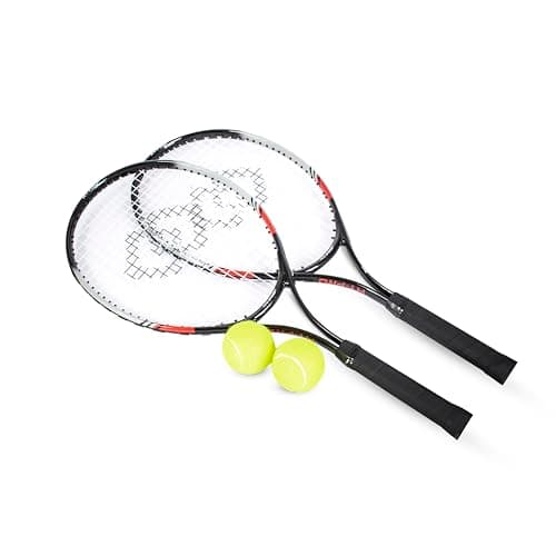Image of Hy-Pro Tennis Set - 25 Inch, 2 Person, Tennis Racket, Tennis Balls, Aluminium, Lightweight Racket with Carry Case & Balls Included, Great Balance & Grip, Great Gift Idea