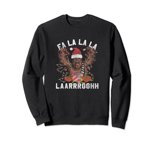 Image of Star Wars Christmas Chewbacca Lights & Presents Fa La La Sweatshirt