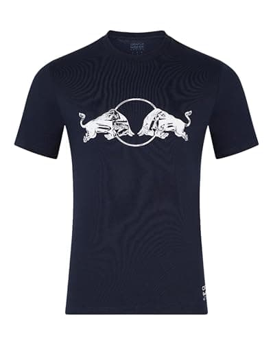 Image of Red Bull Racing F1 Team T-Shirt, Bulls Logo Graphic Design, Night Sky Blue (UK, Alpha, M, Regular, Regular, Navy)
