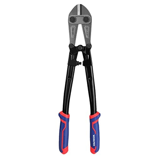 Image of WORKPRO 18" Bolt Cutter, Chrome Molybdenum Steel Blade, Heavy Duty Bolt Cutter with Soft Rubber Grip, Cutting Tool for Cut Chain, Wire, Screw, Rivet, Black,Blue,red