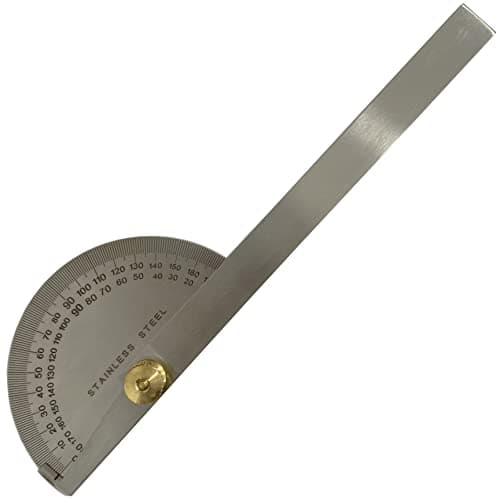 Image of 6" Protractor 0-180 (Thin End) : Engineers Depth Gauge Marking Measuring Angles Mitre 150mm (75)