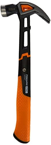 Image of Fiskars Universal Hammer IsoCore L with Curved Claw, Length: 34 cm, Weight: 779 g, Black/Orange, 1027203