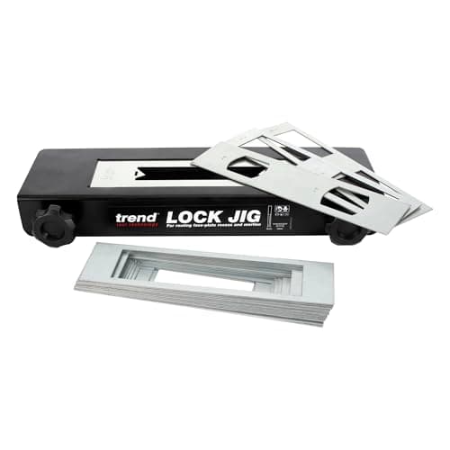 Image of Trend Professional Lock Jig, Adjustable Fence for 34mm-58mm Doors, Quick-Release Clamps, 20 Interchangeable Templates, Lock/JIG/C