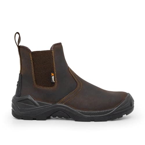 Image of Xpert - Defiant S3 Safety Dealer Boots. Pull On Chelsea Steel Toe Cap Shoes, Comfortable And Water Resistant Work Boots For Men With Midsole Design For Safety and Ankle Support (UK 11)