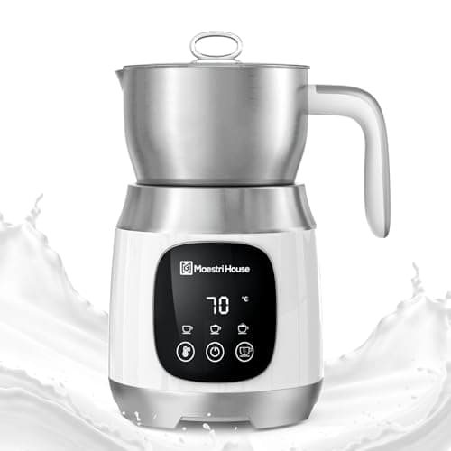 Image of Maestri House Milk Frother with Variable Temperature and Foam Strength, 12-in-1 600ml Electric Milk Frother, Smart Touch Control, for Latte Cappuccino, Hot Chocolate