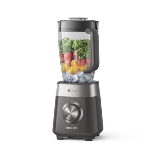 Image of Philips 5000 Blender Series, ProBlend Plus Technology, 1000W ProBlend Plus Motor, 3 Speed, 2L Capacity, Removable Blades, Easy Clean, Nutri-U Application, Cashmere Grey (HR3020/20)