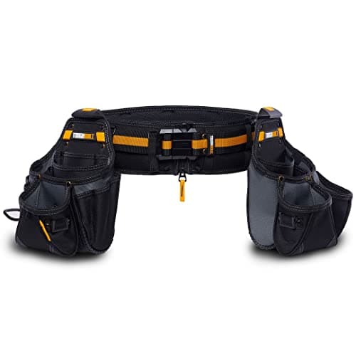 Image of ToughBuilt - Tradesman Tool Belt Set - Includes 2 Pouches, Padded Belt, Heavy Duty, Deluxe Organizer Premium Quality - 27 Pockets, Pry Bar Loop, 2 Patented ClipTech Hubs - (3 Piece) (TB-CT-111-3P-UK)