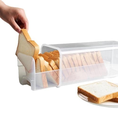 Image of Fenytay Bread Storage Container, Bread Bags To Keep Bread Fresh, Bread Bin Airtight, Transparent Bread Saver With Lid - Sandwich Bread Holder For Homemade Bread, Tall Bread Saver For Kitchen Home