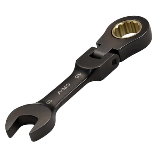 Image of SPEEDWOX 13mm Stubby Flex-Head Ratcheting Combination Wrench - 72 Tooth Box and Open End Spanner, Anti-Slip Flexible Head, Heat-Treated CR-V Steel Works on Stripped and Rounded Bolts