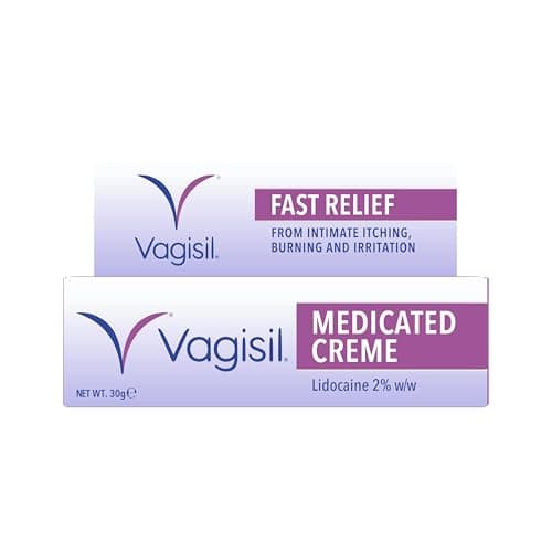 Image of VAGISIL Medicated Crème, Fast Relief from Intimate Itch, Burning & Irritation with Lidocaine Anaesthetic, 30 g