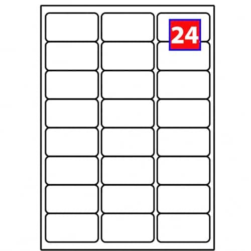 Image of A4 Address Labels, 24 Per Sheet, 100 Sheets, 2400 Sticky White Self Adhesive Printable Labels for Inkjet and Laser Printers, Easy Peel Mailing Stickers, EJRange Compatible with J8159 and L7159