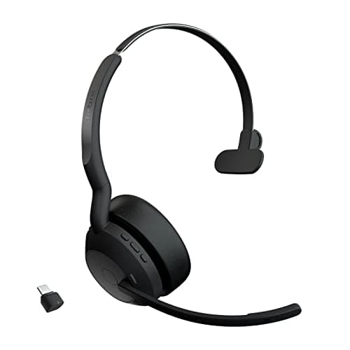 Image of Jabra Evolve2 55 Mono Wireless Headset Air Comfort Technology, Noise-cancelling Mics, and ANC - Works with UC Platforms such as Zoom and Google Meet - Black