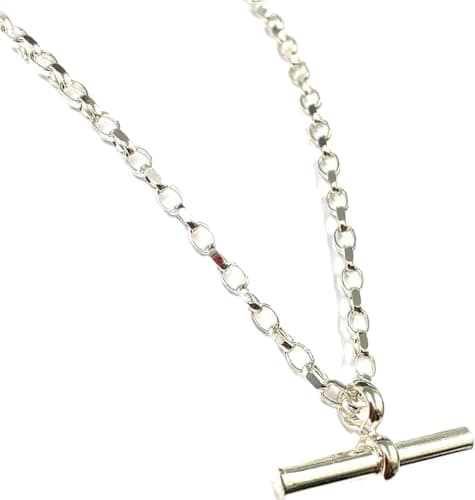 Image of ANTOMUS® HANDMADE SOLID 925 SILVER TOGGLE BAR NECKLACE CHAIN 2.3mm WIDE 20 INCH