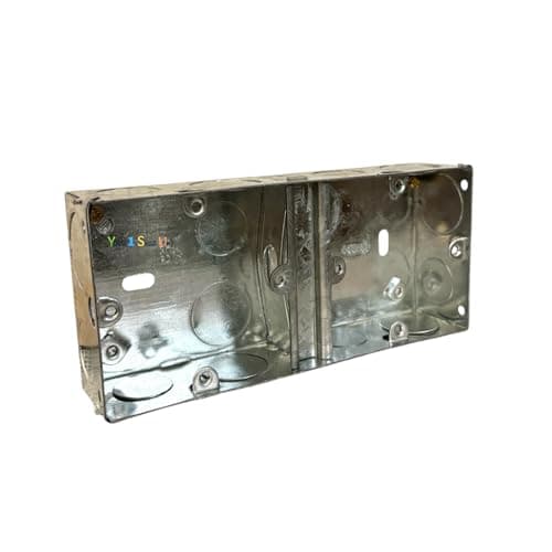 Image of 1G+1G 35mm Metal Back Box Electrical Socket Switch Recessed Wall Pattress 2G Flush Mount 2 Gang Metal backbox Pattress Box 35 mm Box Dual 35mm - 1 PACK