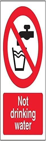 Image of V Safety 53017AG-R Not Drinking Water Sign - Portrait - 100mm x 150mm - 1mm Rigid Plastic, Black/Red