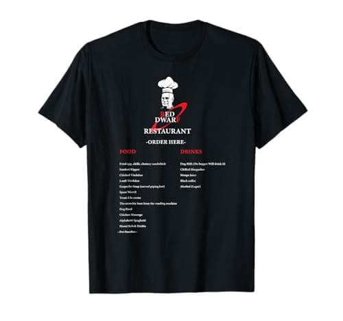 Image of Red Dwarf Restaurant Menu T-Shirt