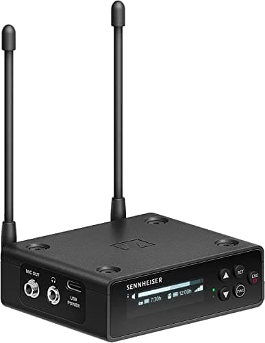 Image of Sennheiser EW-DP EK (U1/5) Portable Digital UHF Receiver for use with EW-D SK Bodypack, EW-D SKM-S Handheld, or EW-DP SKP Plug-On Transmitters - Black (700056)