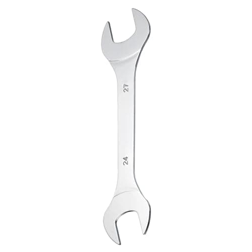 Image of sourcing map Super Thin Open End spanners Metric, 24mm x 27mm, Slim Chrome-Vanadium Steel Wrench Tool for Tight Spaces Repair