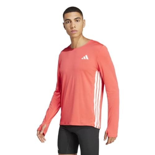 Image of Adidas Mens Adizero Long Sleeve Running T-Shirt, Semi Lucid Red, Medium
